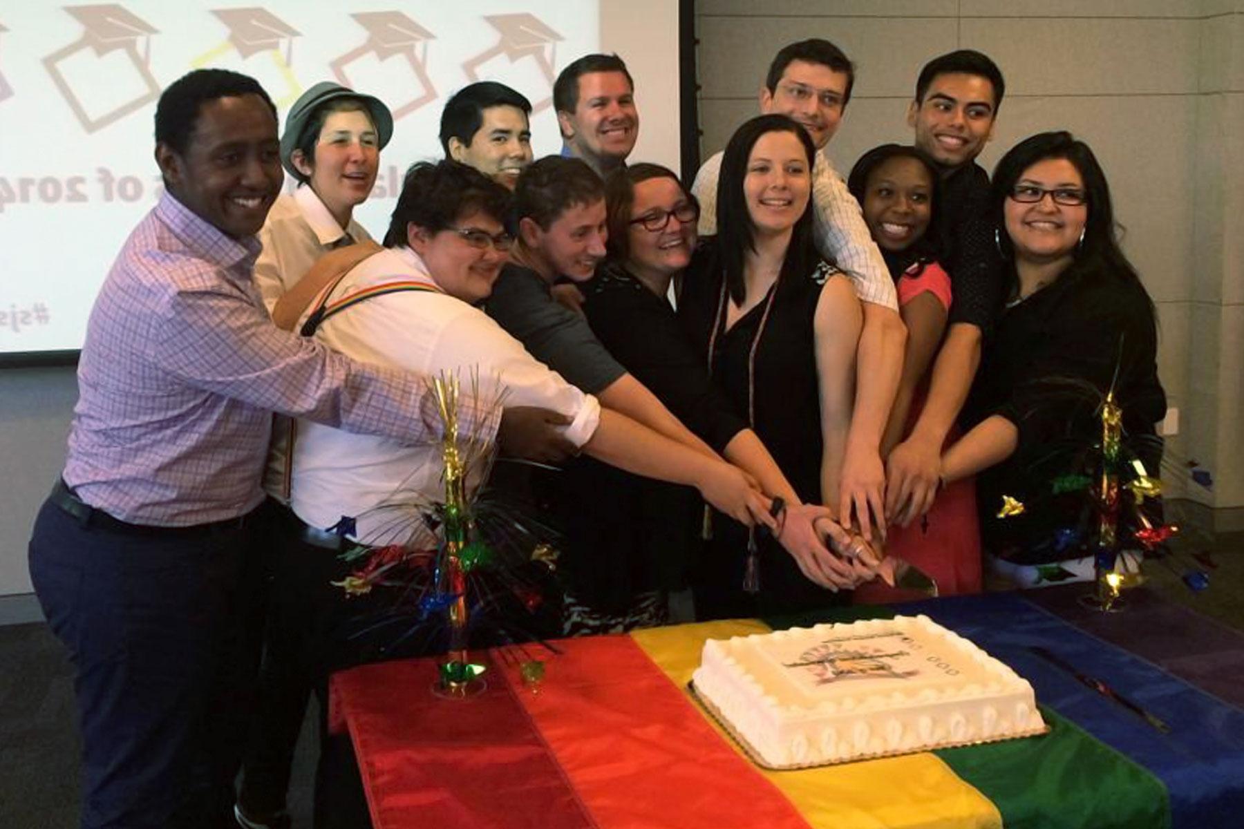 Students from the 性别平等中心 at the Rainbow Graduation.